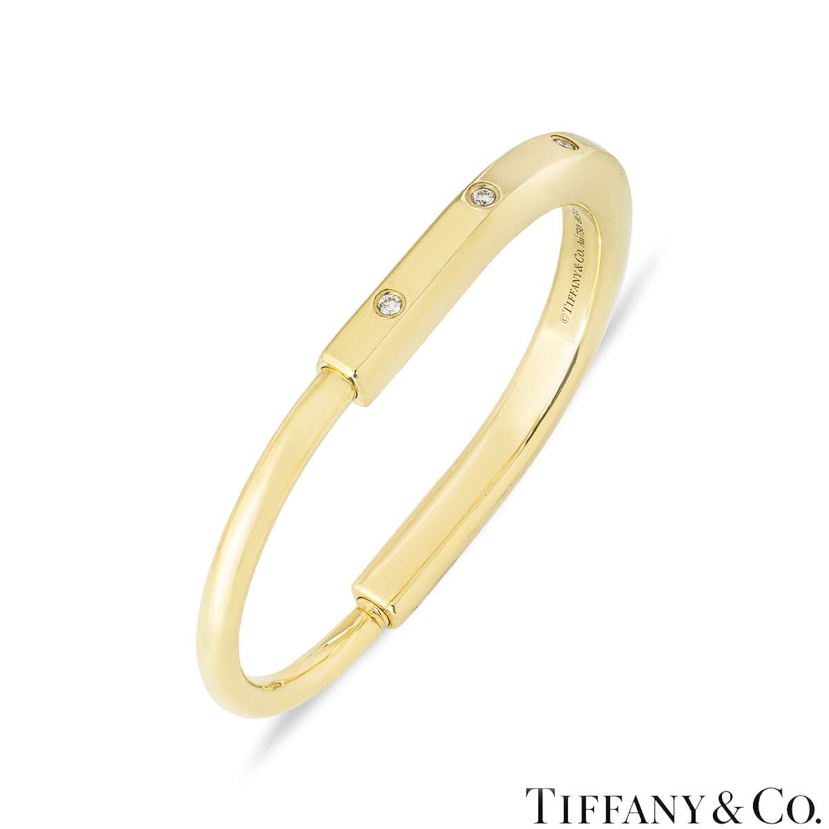 Tiffany & Co. Yellow Gold Diamond Lock Bracelet 70185377